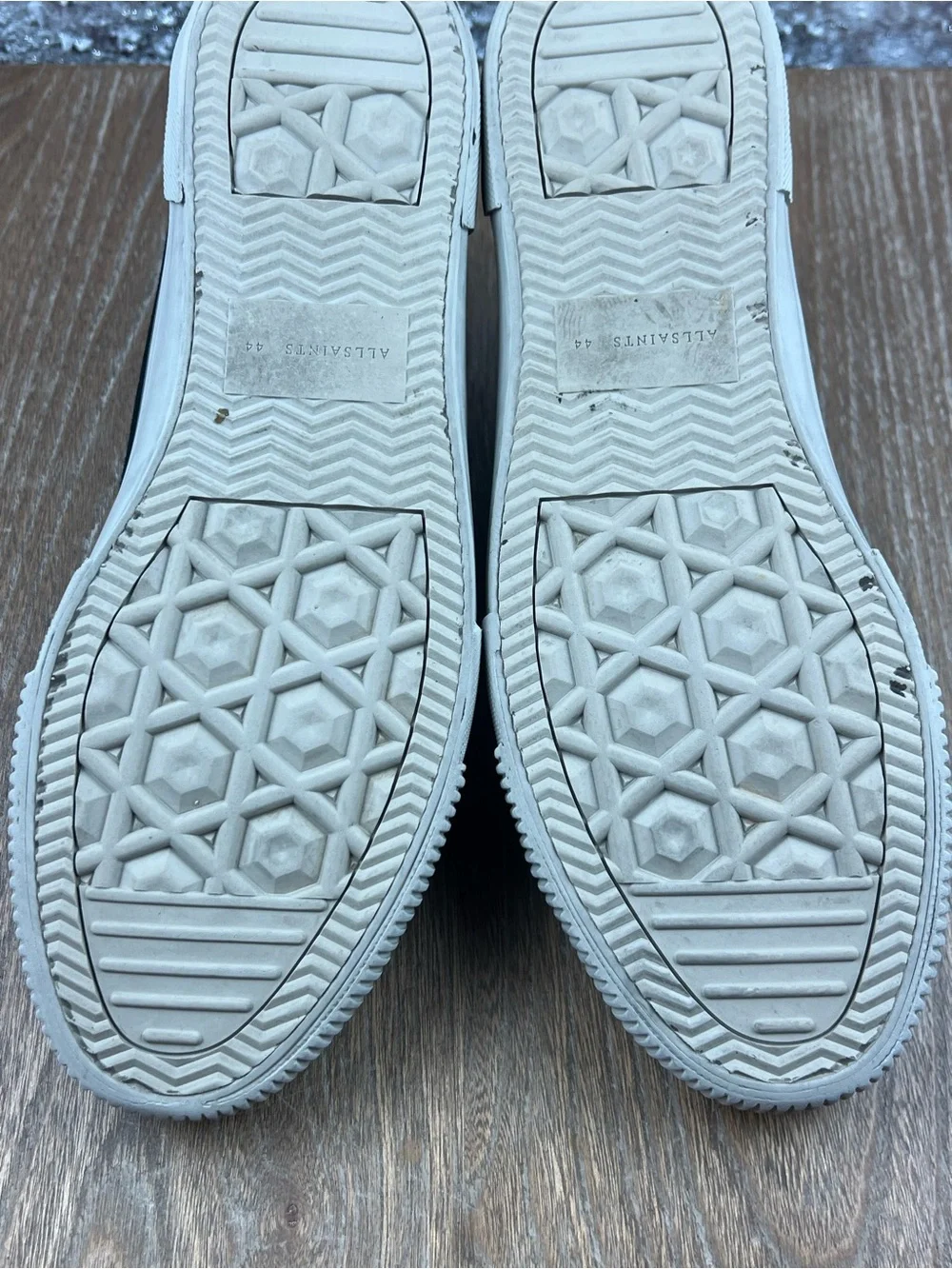 602 ALLSAINTS DILLON Men's Classic Black Canvas Low-Top Sneakers White Toe 11